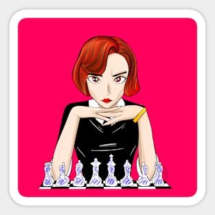 beth harmon the master in chess in queen's gambit art Sticker